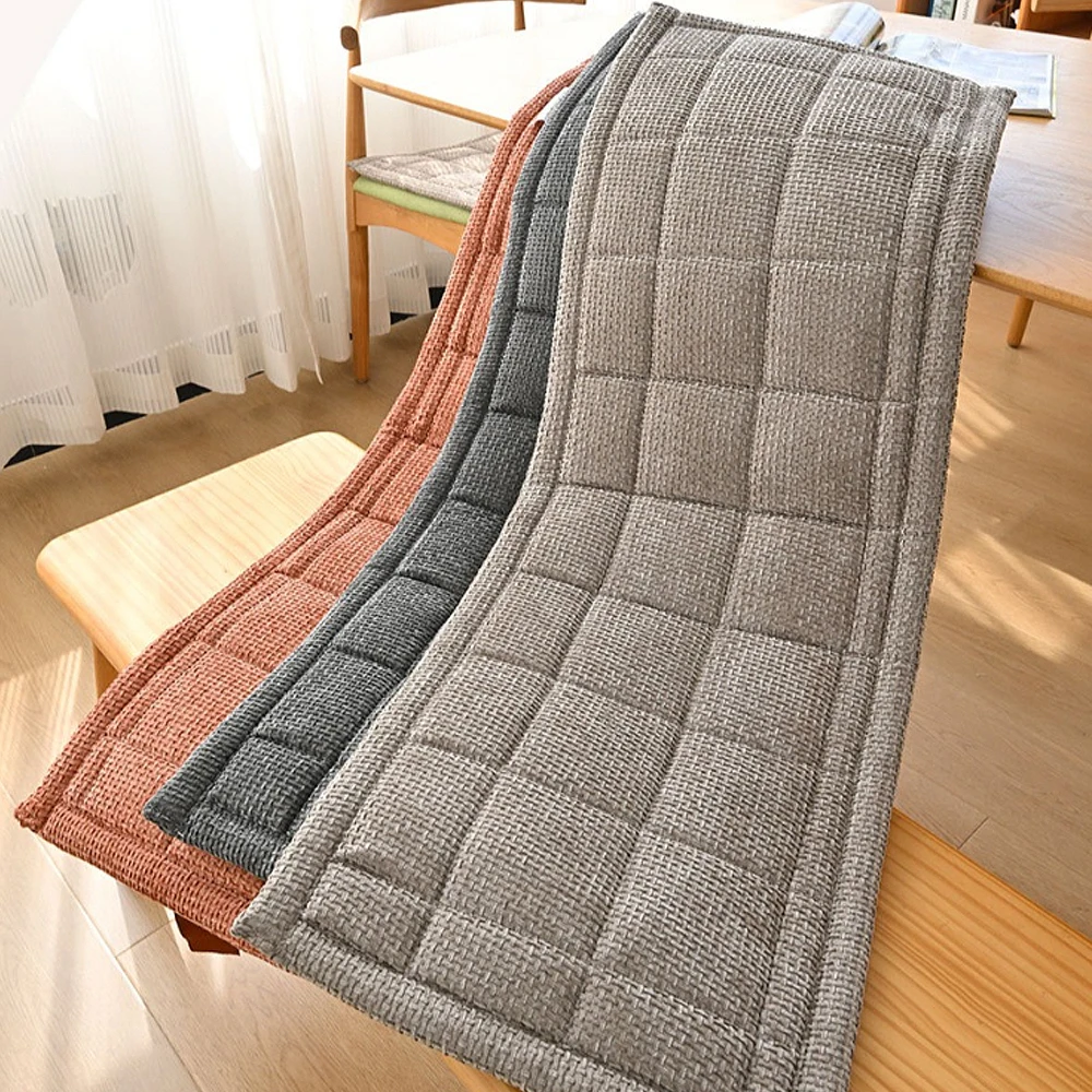 2026 New Thicken Solid Color Waffle Sponge Long Bench Cushion Soft Bench Cushion Thickened Wood Sofa Seat Mat Cushion for Winter
