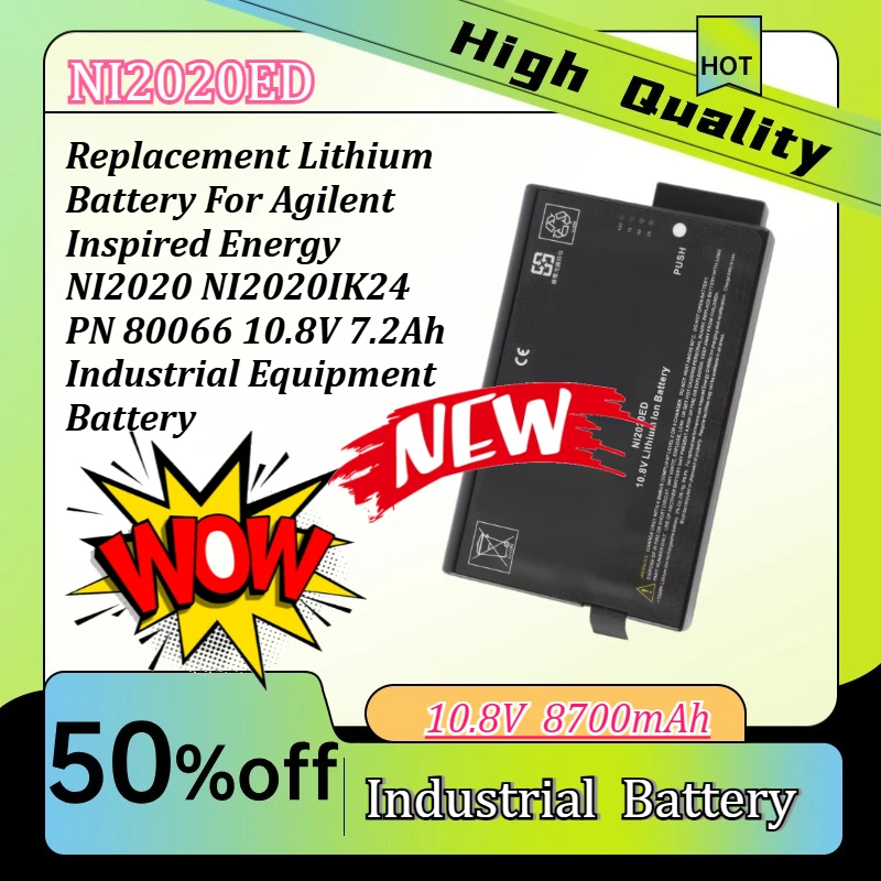 

Replacement Lithium Battery For Agilent Inspired Energy NI2020 NI2020IK24 PN 80066 10.8V 7.2Ah Industrial Equipment Battery