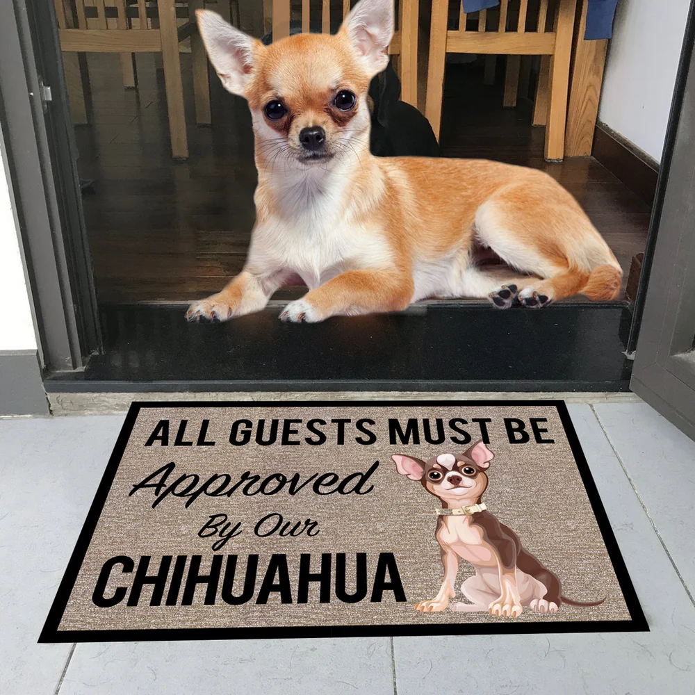 CLOOCL All Guests Must Be Approved By Our Corgi Doormat 3D Print Pet Dog Doormat Non Slip Floor Mat Decor Porch Drop Shipping