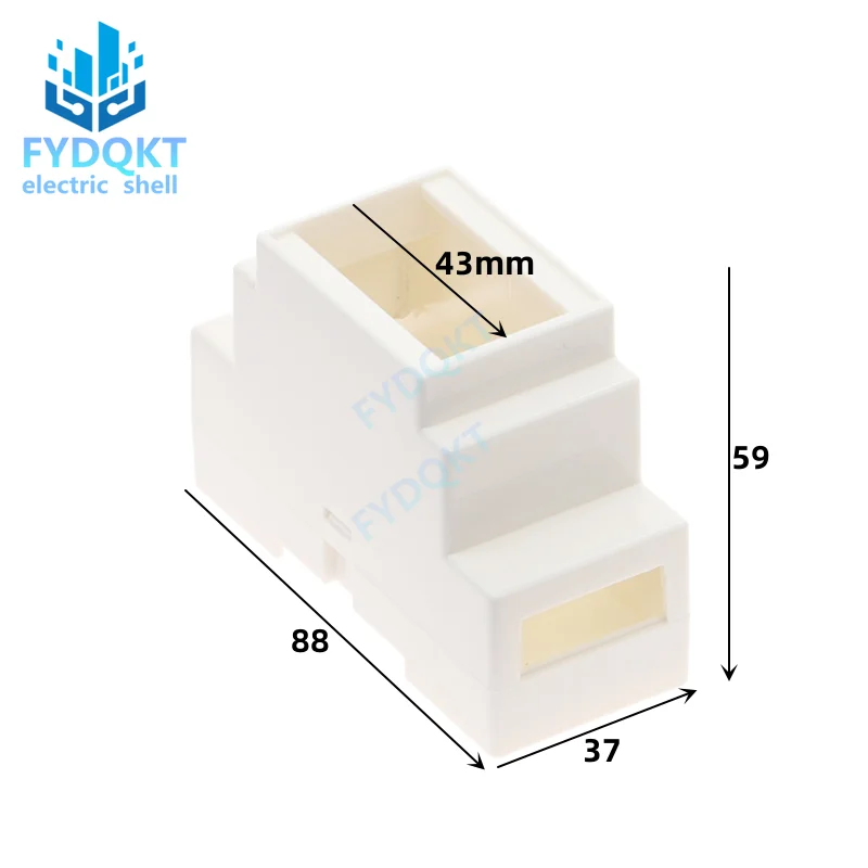 1pcs DIN Rail PLC Plastic Electronics Junction Box Project Case 88x37x59mm 4-01-1 35-Rail Mounting Instrument Housing ABS Shell