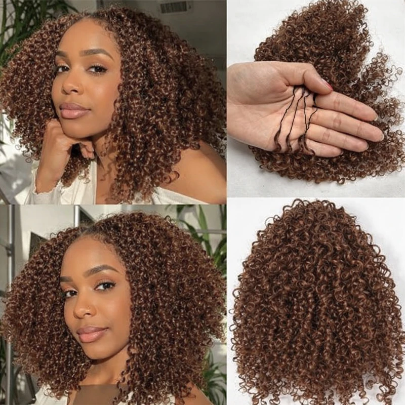 

Коричневые кудрявые волосы для наращивания Chocorate Brown Burmese Curly Feather, бесшовные, предварительно разделенные, невидимые узлы, кудрявые волосы Kinky Curly