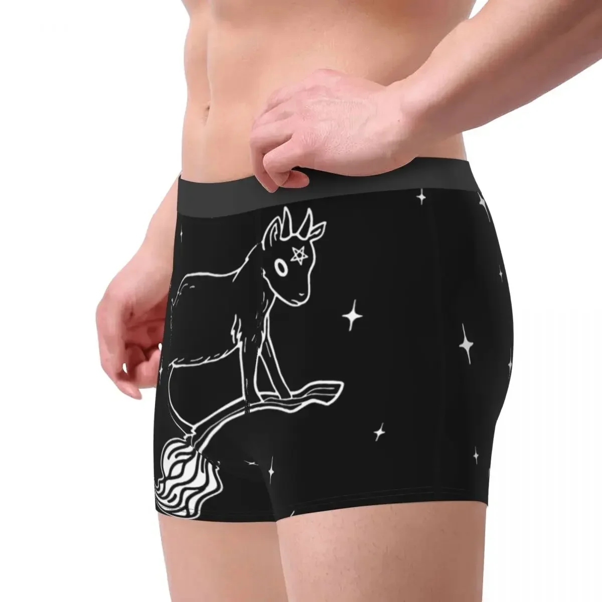 Goth 1980s Subculture Rock Romance Learning To Ride Goat Underpants Breathbale Panties Male Ventilate Shorts Boxer Briefs