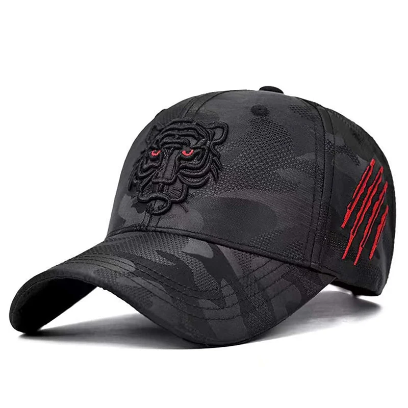Unisex-Baseballmützen mit Tiger-Stickerei, für Frühling und Herbst, für den Außenbereich, verstellbare Freizeithüte, Sonnenschutzhut, Sportkappe – Detail 6