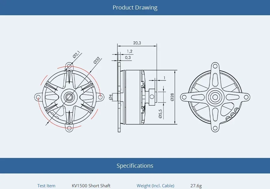 T-Motor AS2306 ショートシャフト ブラシレス モーター - KV1500/KV1900/KV2300、F3P 3D/4D 屋内 RC 飛行機用 2-3S LiPo