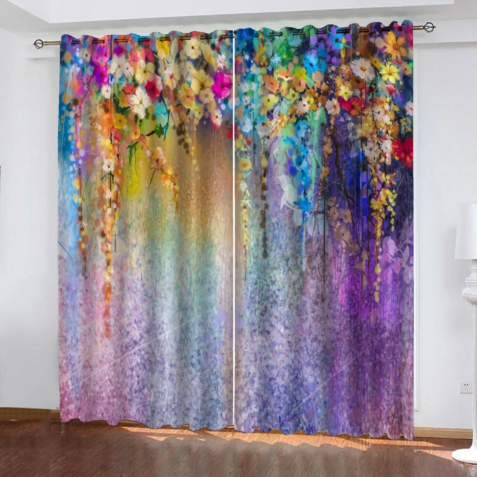 Flower Cartoon Curtain, Home Blackout, Animated, Suitable for Cute Girls Bedroom, Kids Gifts, Room Decoration