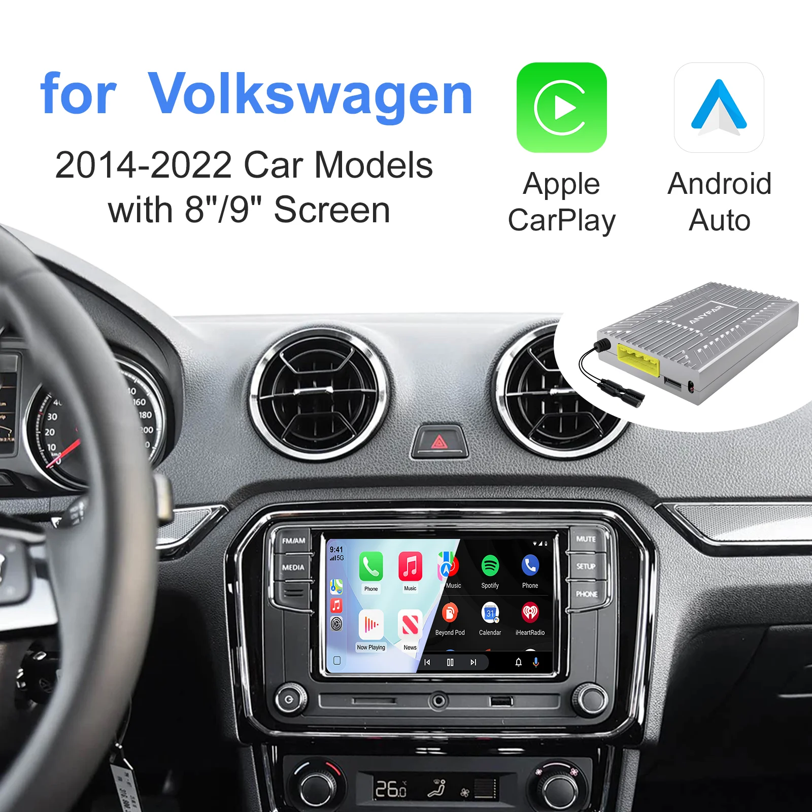Ezonetronics OEM Screen Upgrade Decoder Box multimedia CarPlay Android auto for VW SOKDA SEAT MIB MIB2 platform Golf 7 Tiguan