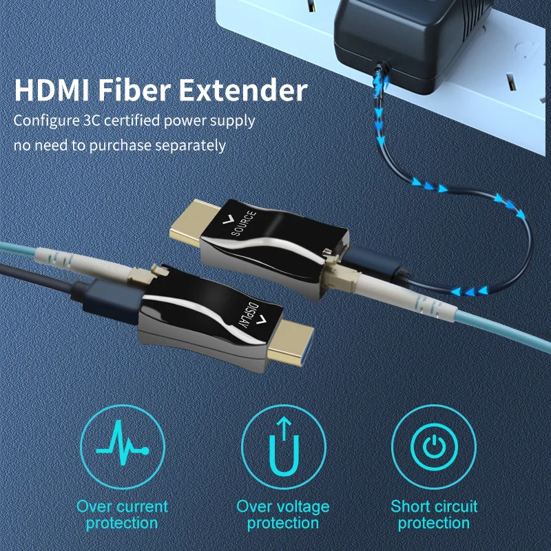 Mini 4K/60Hz HDMI2.0 Over Single-Core Multimode Fiber Extender