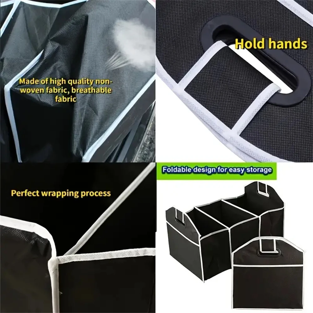 حقيبة تخزين ذات سعة كبيرة، حقيبة تخزين أوتوماتيكية مقاومة للماء قابلة للطي مع 3 أقسام، لسيارات الدفع الرباعي والشاحنات والشاحنات والسيان واليد المقواة