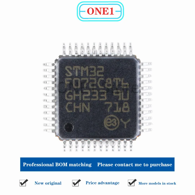 1 ชิ้น/ล็อตใหม่ STM32F072C8T6 LQFP-48 ARM Cortex-M0 ไมโครคอนโทรลเลอร์ 32 บิต-MCU