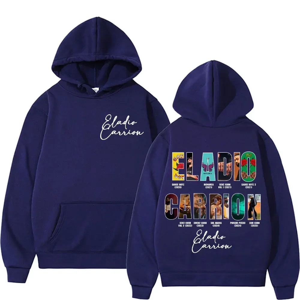 Customization Rapper Eladio Carrion Album 2025 Cover Graphic Hoodies Men Women Vintage Hip Hop High Quality Hoodie Oversized Got