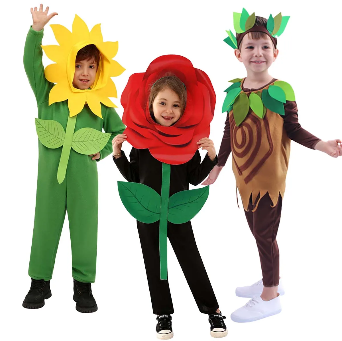 

Kid Stage Performance Rose Flowers Tree Dress Up Kids Plants Costume