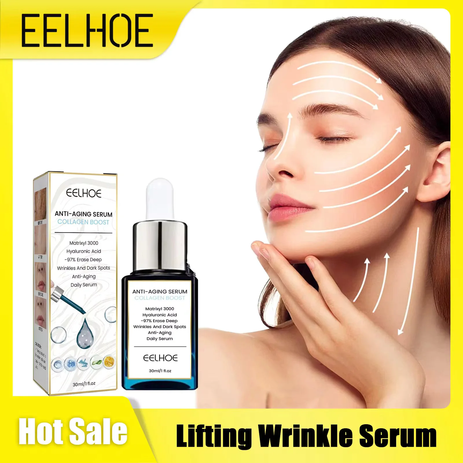 Face Lightening Serum Collagen Anti-aging Dilute Fine Lines Moisturizing Firming Whitening Brighten Nourish Anti Wrinkle Essence