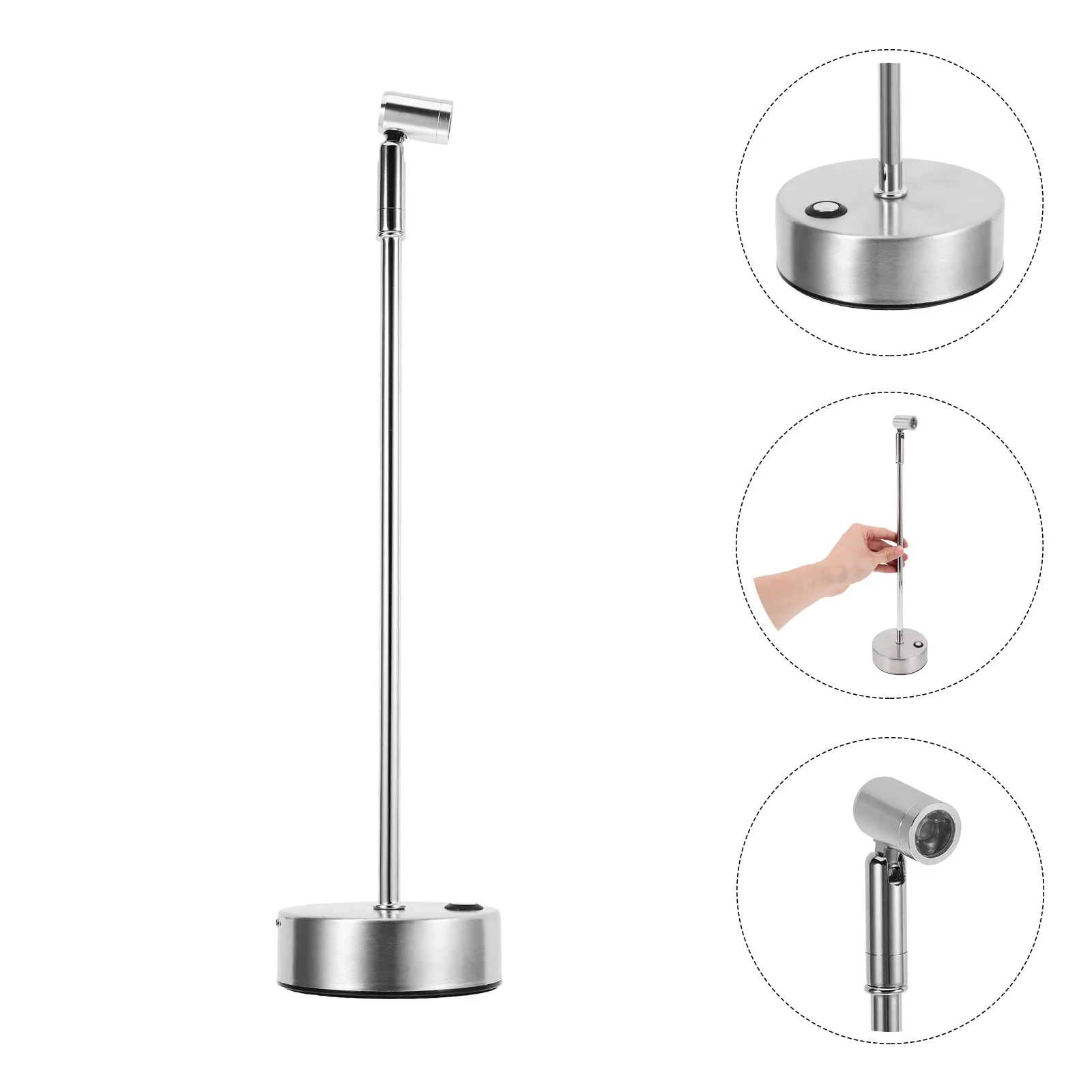 1600mAh Rechargeable LED Desk Lamp Single Red Light Metal High Pole Spotlight for Bars Coffee Shops Warm Comfortable Environment