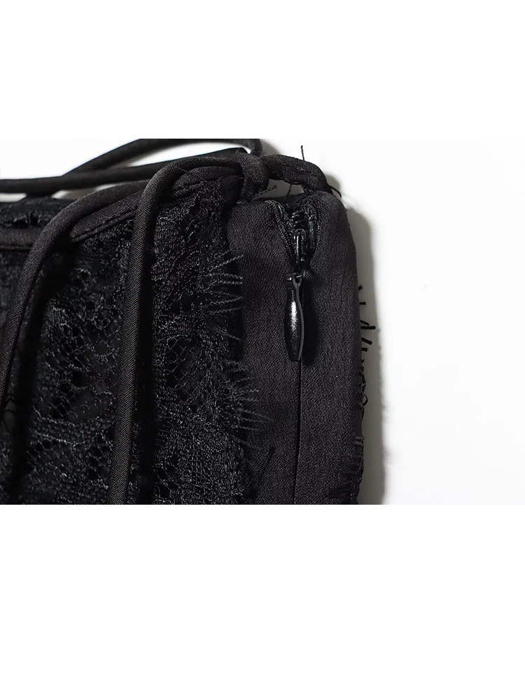 HH Gonna da donna in raso di pizzo solido versatile di nuova moda Temperamento femminile Sottile con cerniera Fiocco con lacci Gonna asimmetrica a trapezio Mujer