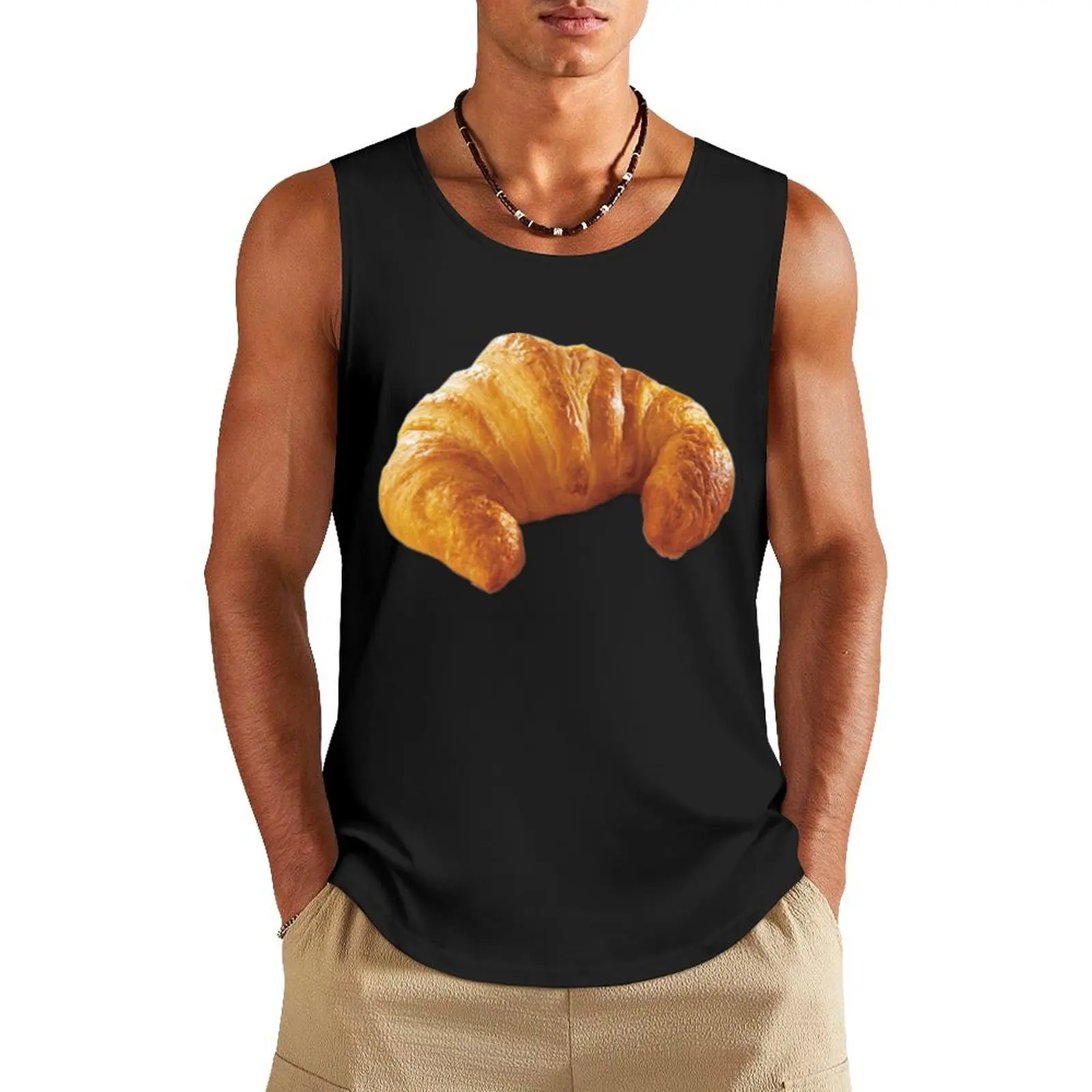 

croissant Tank Top mens designer clothes clothes for men clothes for men summer T-shirt sports