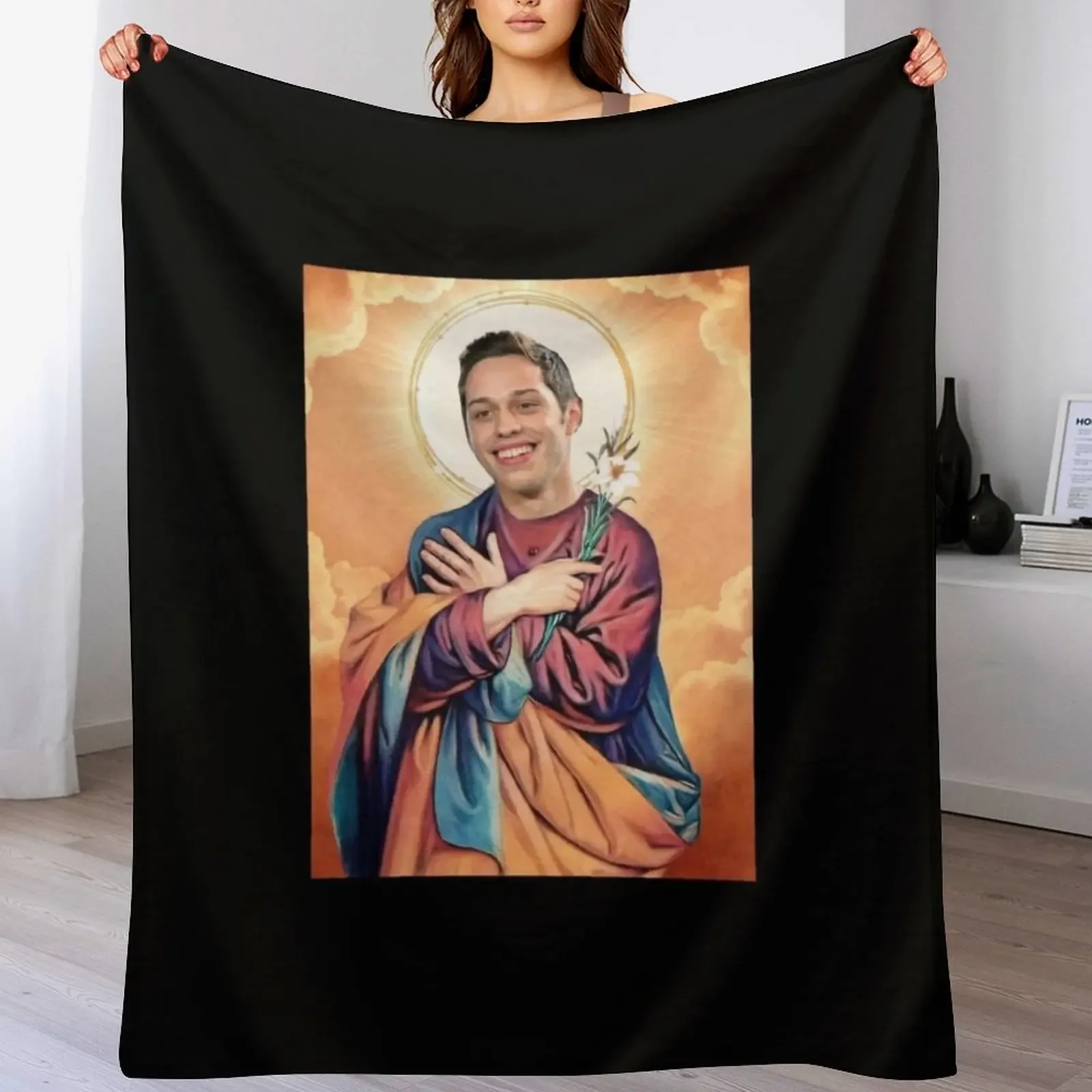 

pete davidson prayer candle Throw Blanket Weighted Softest Bed Fashionable Tourist Blankets