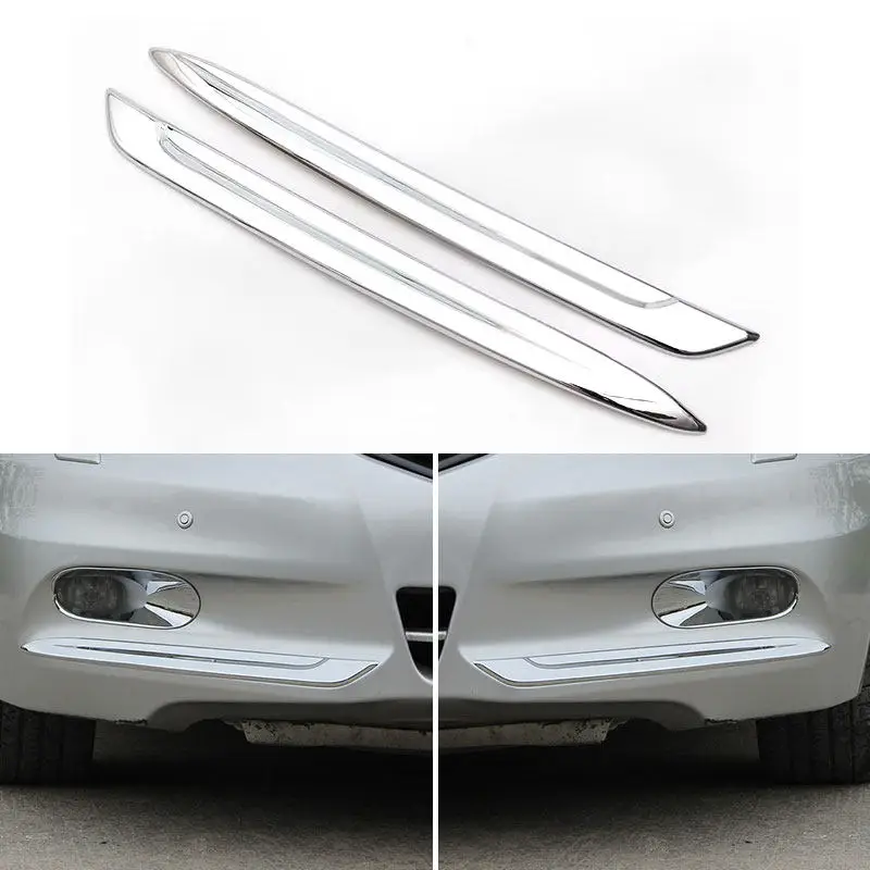 

2pcs Car Front Fog Light Lamp Cover Trim Decoration Accessories For Honda Accord 8th 2011 2012 Silver ABS