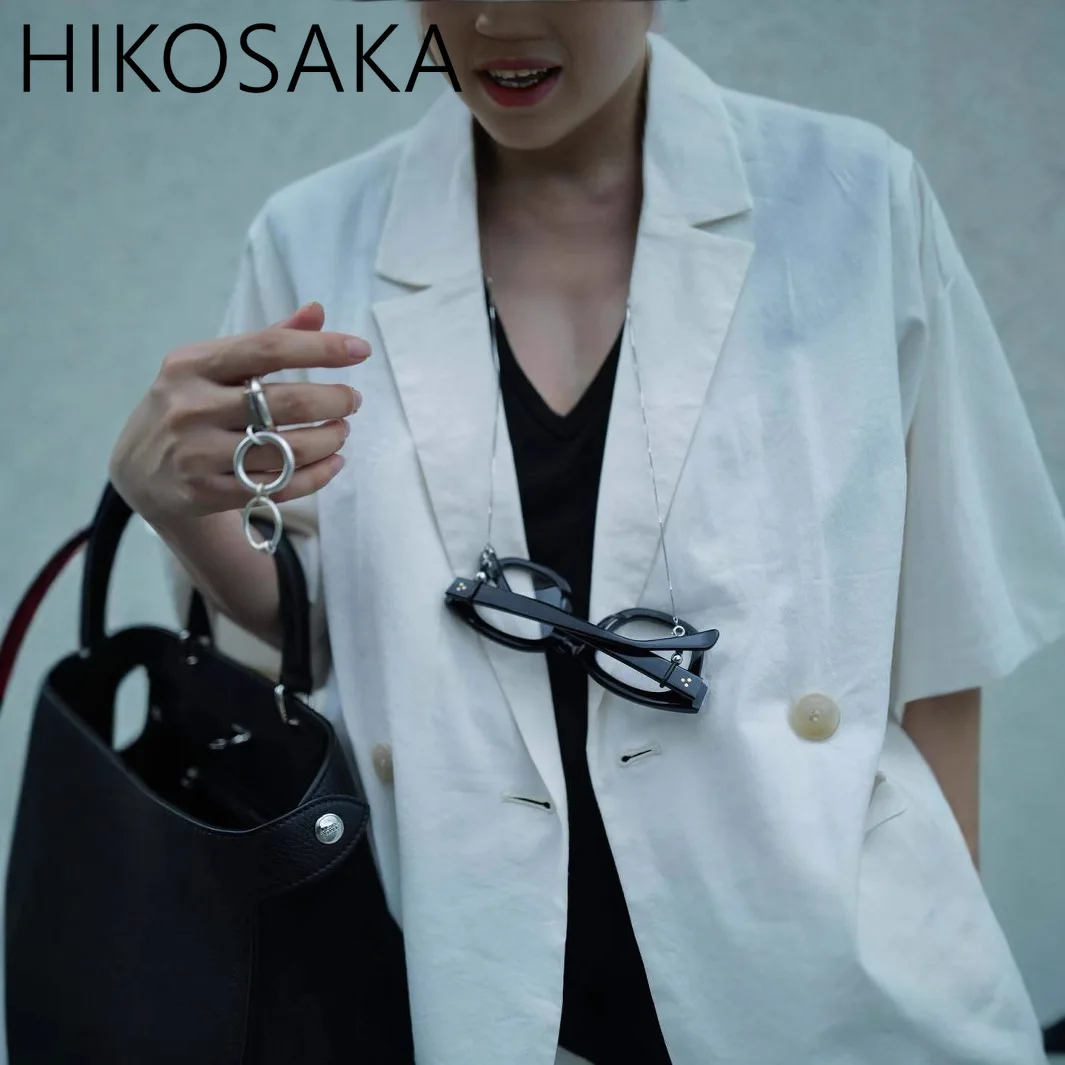 

Spring Summer New Japan Vintage Chic Coats Turn-down Collar Loose Breathable Blazer Jacket High Street Casual Commuter Outwears