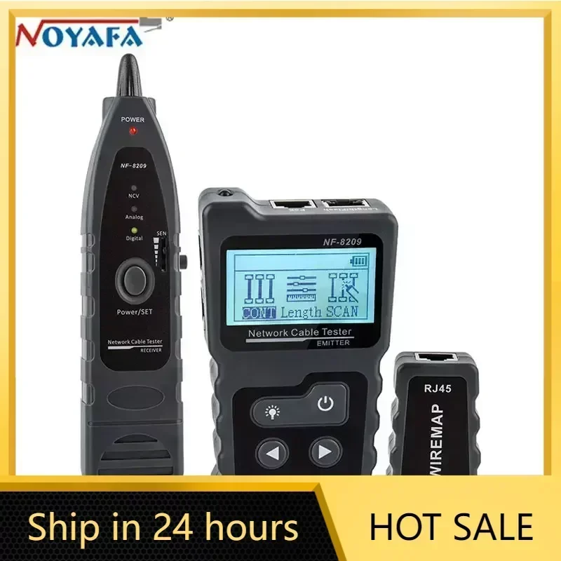 Noyafa Nf8209 Testador de Cabo de Rede Ethernet Cabo Rastreador Poe Verificador Display Lcd Medida Comprimento Wiremap Testador Ferramentas de Rede