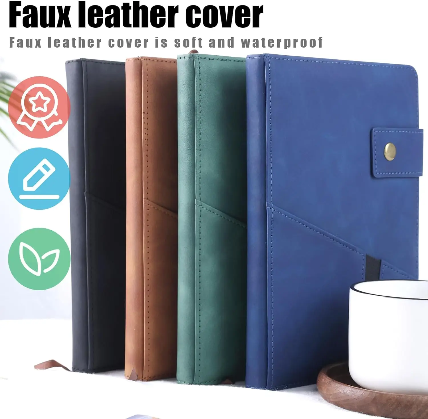 A5 Lined Journal with Buckle, Leather Hardcover Journal Notebook Ruled Executive Notebook Diary  100 Sheets/200 Pages