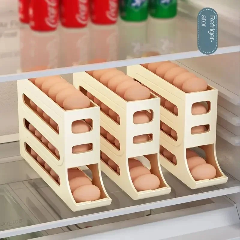 Refrigerator Egg Storage Box Kitchen Egg Box Storage Egg Box Large Capacity Dedicated Egg Carton Egg Rolling Egg Storage Box