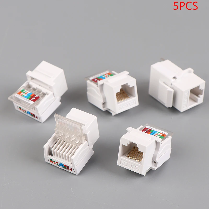 5PCS RJ45 Connector Information Socket Computer Outlet Cable Adapter Jack Tool-free CAT5E UTP Network cable adapter