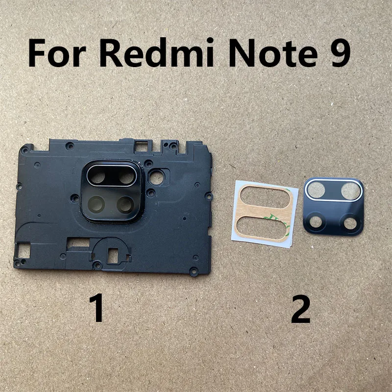 New For Xiaomi Redmi Note 9 Rear Camera Glass Lens Back Camera Glass With Frame Holder Cover Replacement 4G