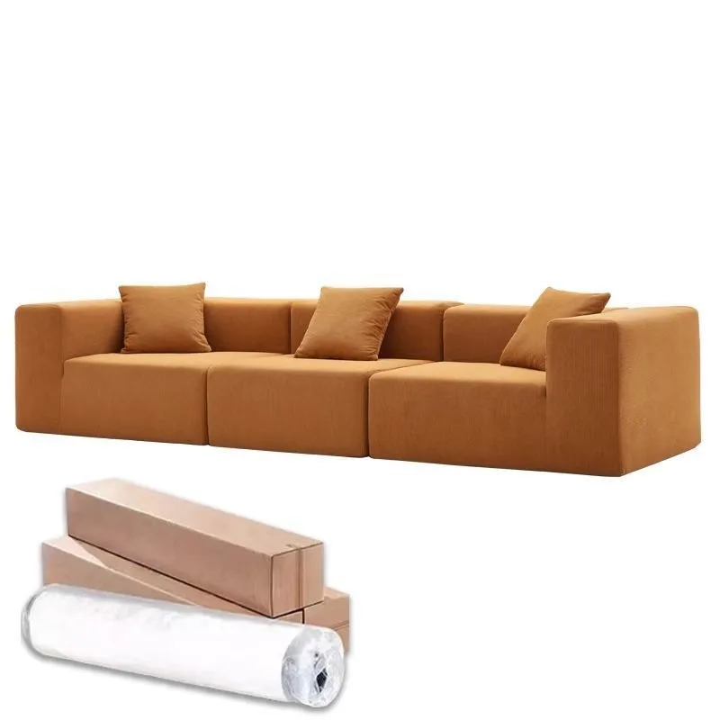 Nordic Style Living Room Sofa High Resilience Sponge Filling Vacuum Compression Sofa Light Luxury Furniture Multi-Person Sofa