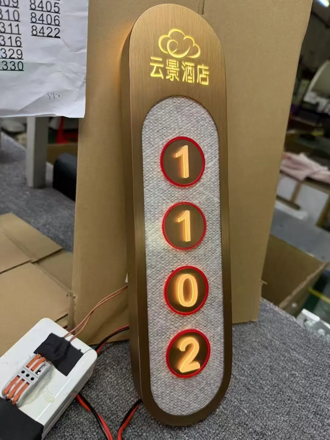Wholesale Customized Modern House Number Smart Doorbell Display Touch Screen Illuminated Do Not Disturb System Door Signage