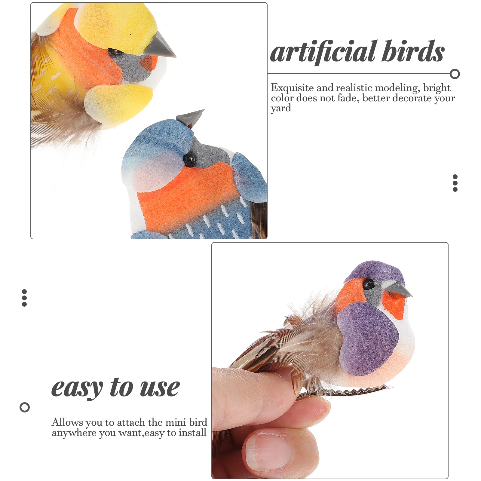 

Hummingbird Ornament Colorful Artificial Birds Realistic Garden Statues Ornamental Figure
