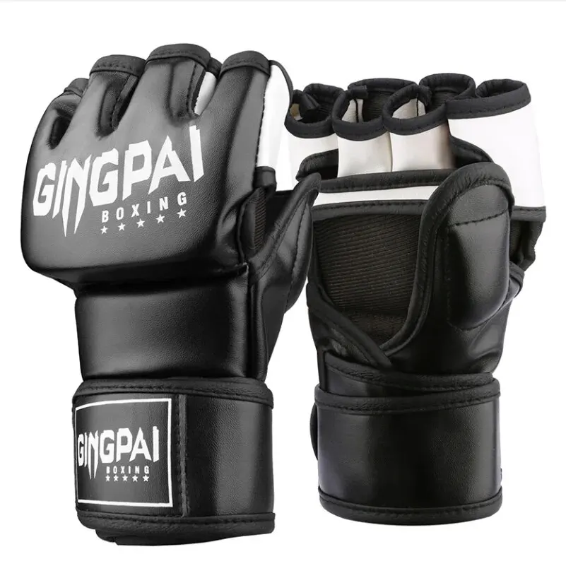 Półrękawice MMA Rękawiczki dla mężczyzn Kobiety Worek treningowy bez palców z większą podkładką Rękawiczki Kick Boxing Sparring Muay Thai Equipment