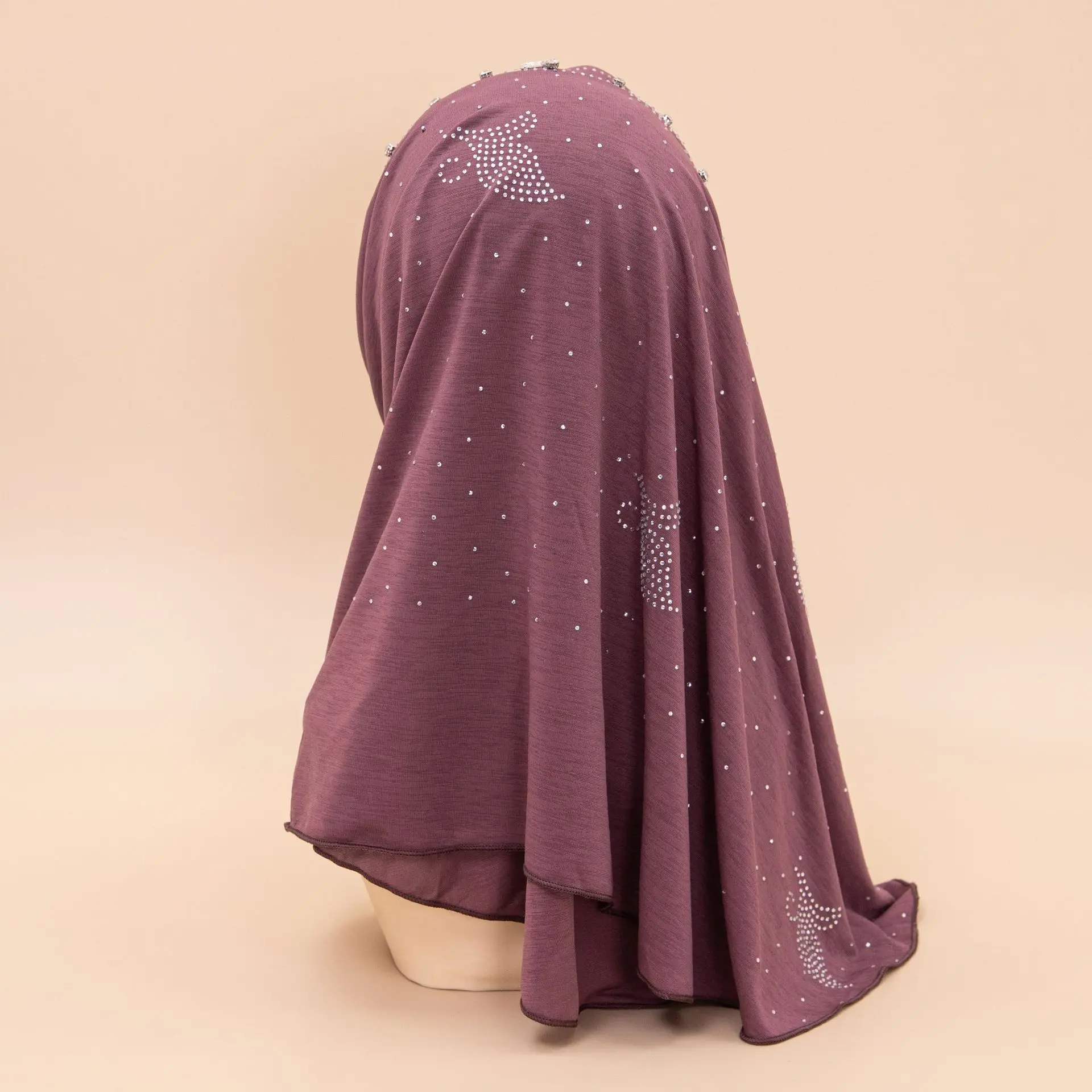 Muçulmano Hijab Turbante com Diamantes para Mulheres, Cabeça Envoltório, Chapéu de Aba Larga, Islam Pray, One Piece, Amira, Instant Amira, Niqab, Nikab, Novo