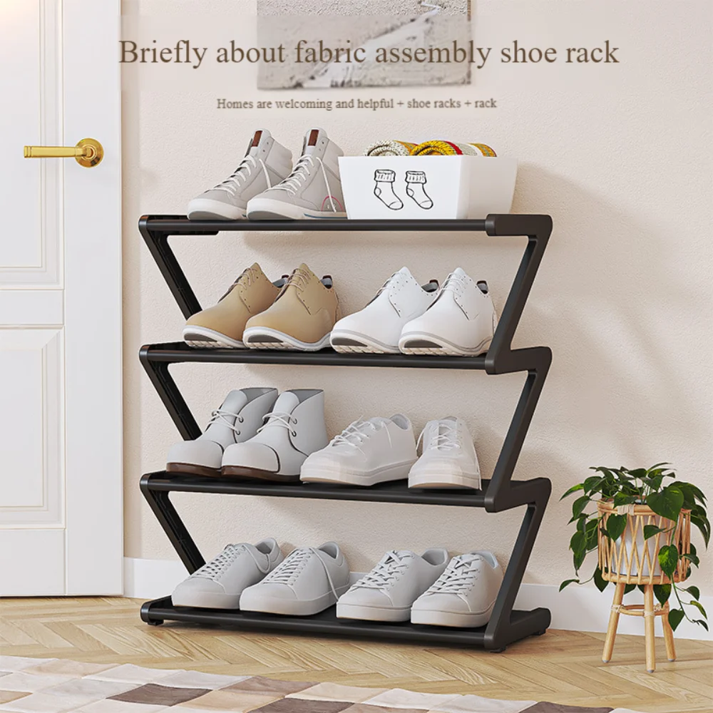 Multi Layer Simple Z-shaped Shoe Rack Household Use Shoe Shelf Floor Standing Shelf Dormitory Large Capacity Originality Shelves