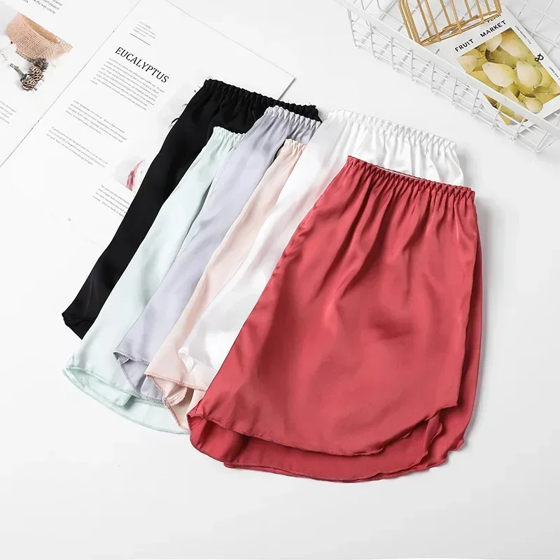 女性下着シームレスショーツアイスシルクブリーフ Boyshort 安全パンツ快適睡眠ボトムスアンチスリップシンプルなホームボクサーランジェリー