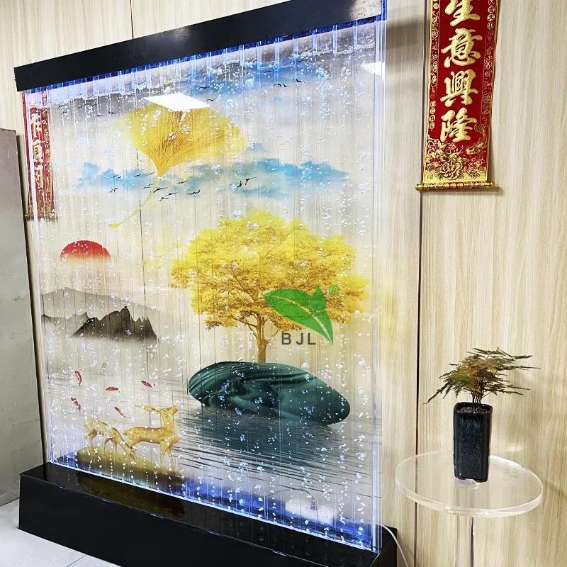 indoor light decoration room divider colorful led acrylic water bubble wall panel screen with pattern background