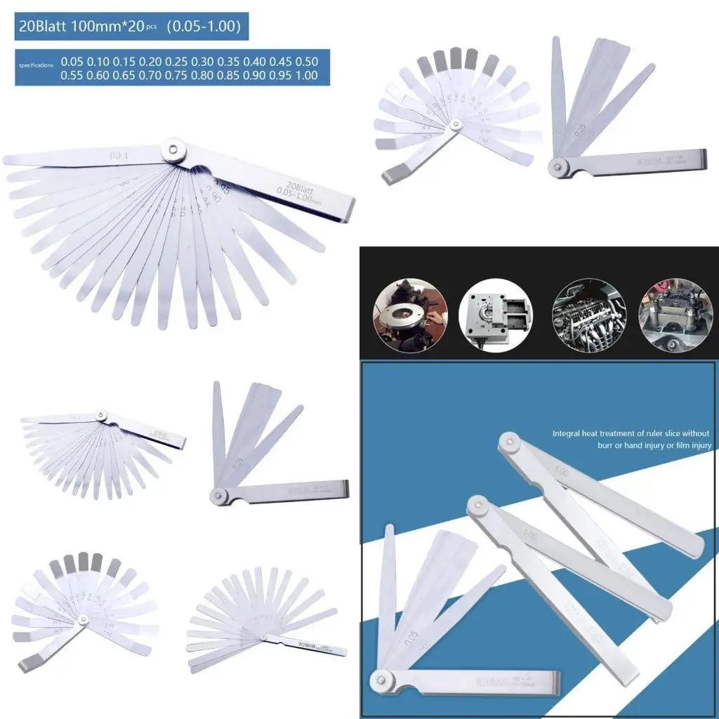 

Y1UD Woodworking Spark-Plug Thickness Filler Feeler Gauge Metric Measurement Tool