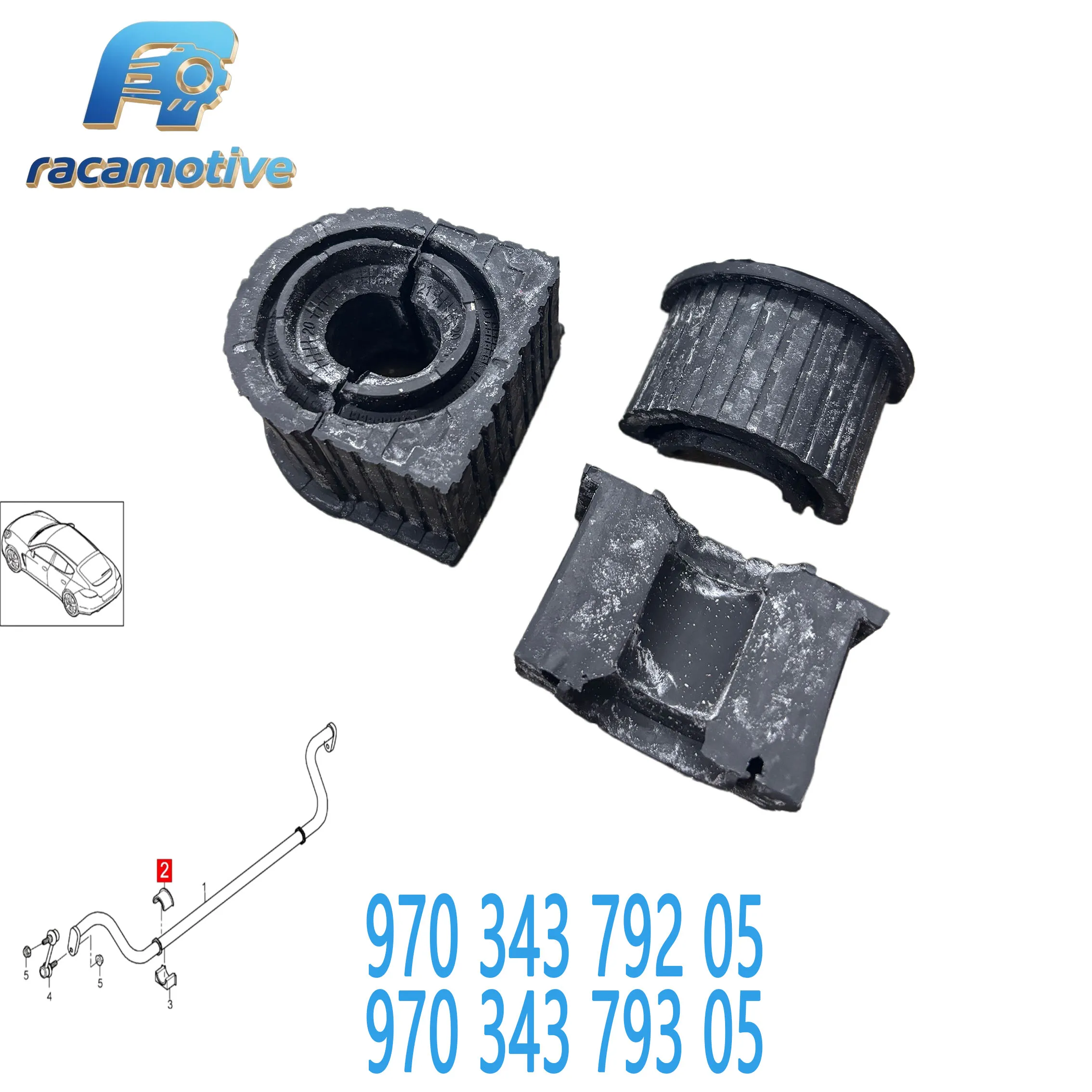 97034379305 97034379205 for Porsche Panamera 970 2010-2016 3.0L 3.6L 4.8L Front  Left/Right Stabilizer Bar Support Bushing Kit