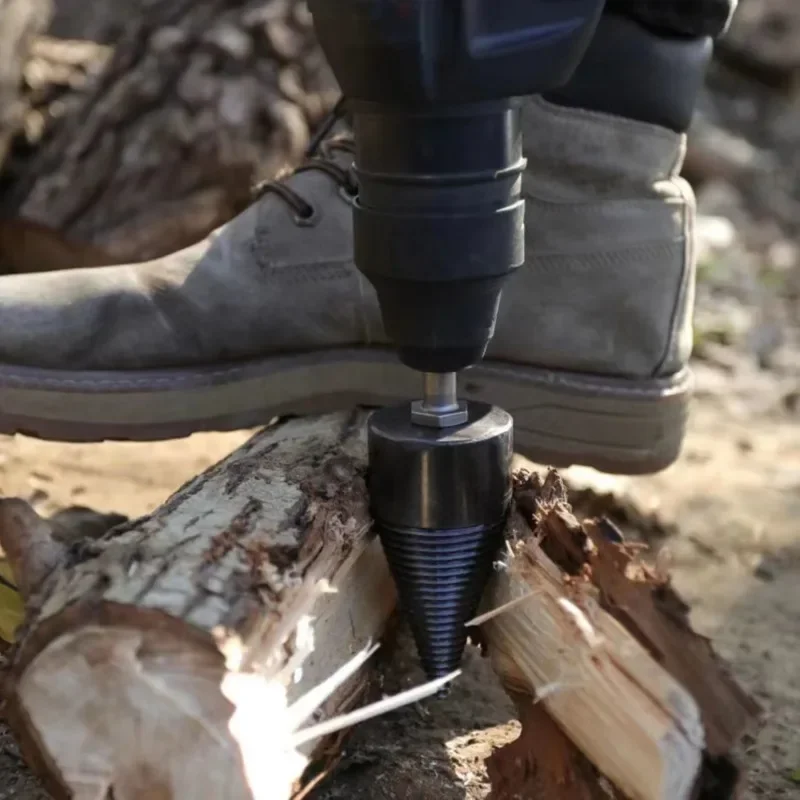 Firewood Splitting Drill Bit Wood Splitter Screw Cones Bit Square Round Hexagonal For Hammer Drill Electric Splitting Wood Tool