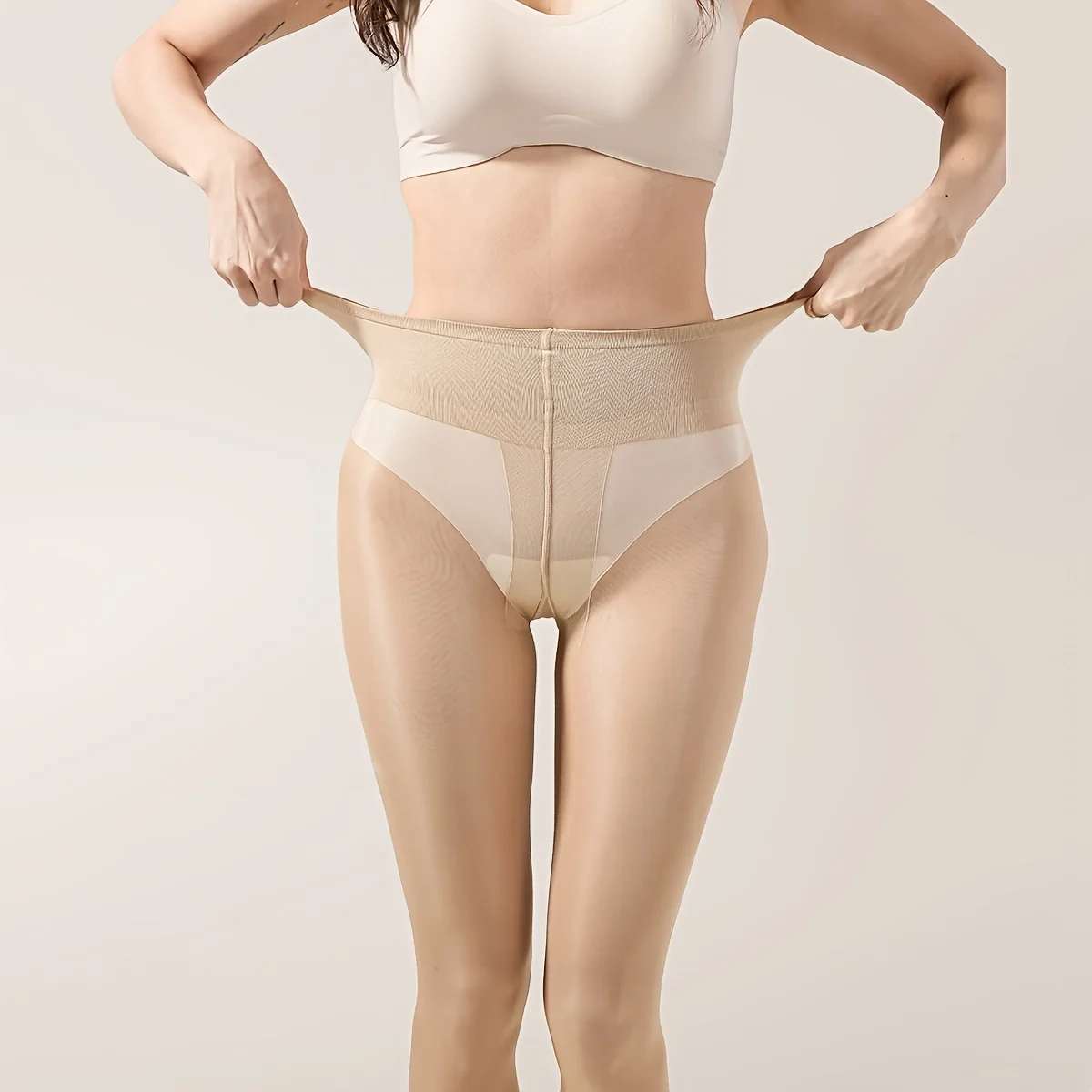 2 Pairs – High-Waisted, Ultra-Sheer, Form-Fitting Stockings; sheer, stretchy, and comfortable; available in two colors.