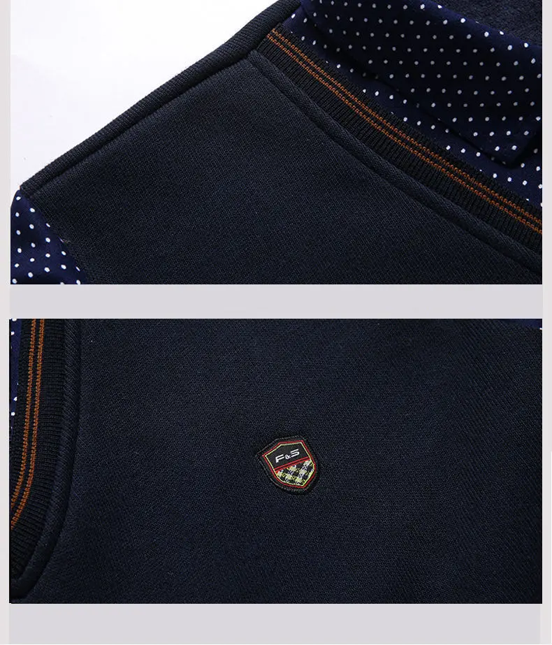 SHiONFA Herbst Winter Herren Langarm Pullover Shirts Gefälschte Zwei Stücke Pullover Fleece Dickes Hemd Gestrickte Casual Kleidung 4XL – Detail 13