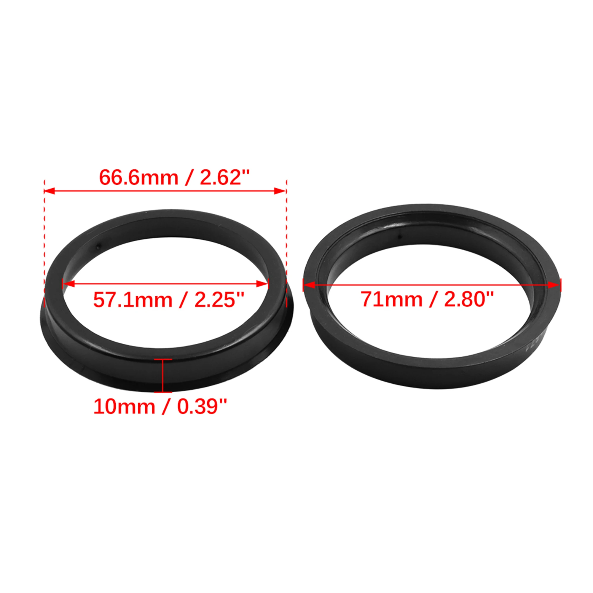 X AUTOHAUX 4 Anneaux De Centrage Moyeu 73.1 à 66.6mm - Bagues Aluminium Jantes Alliage Voiture