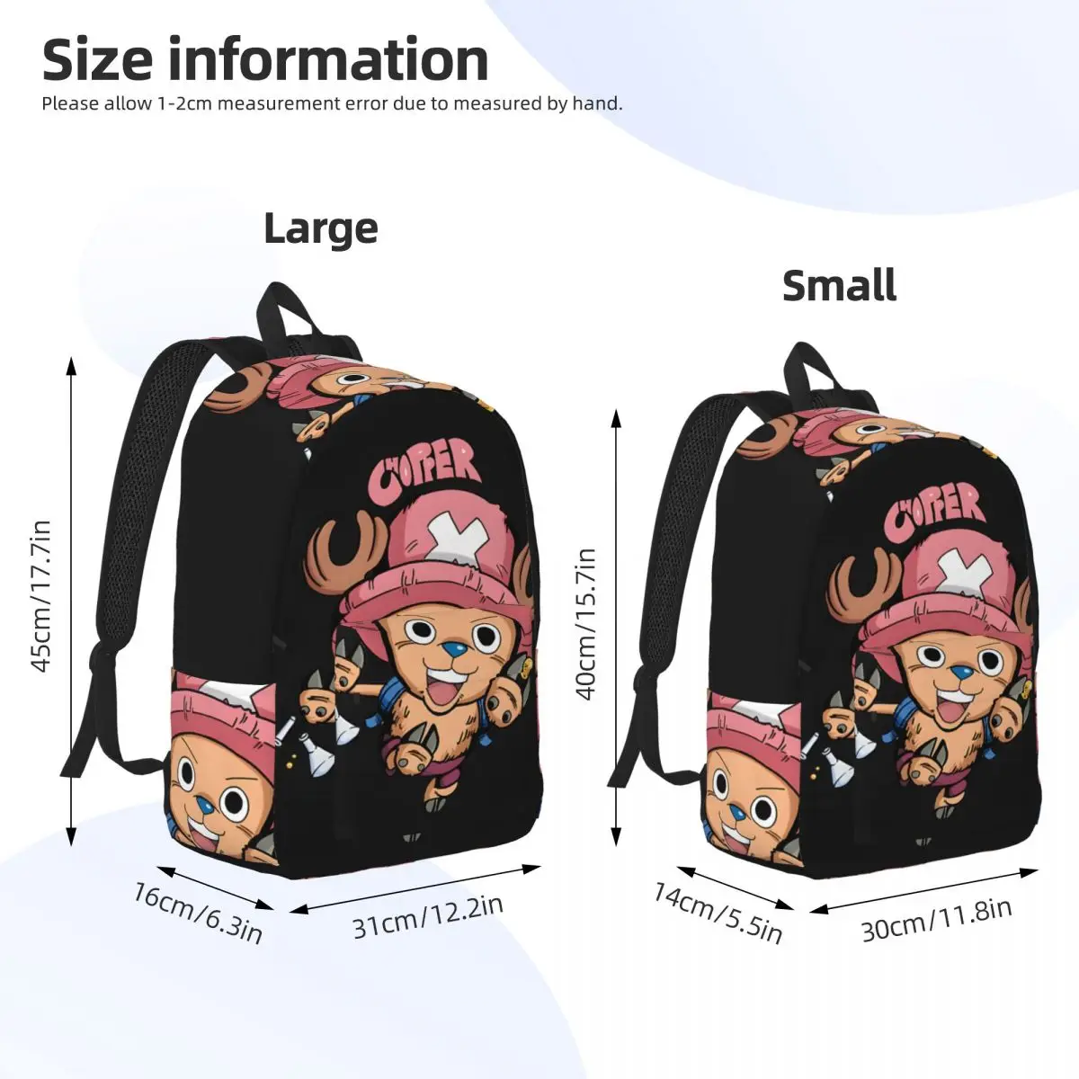 Tony Tony Chopper - One Piece Bookbag ONE PIECE Teenager Fashion Outdoor Birthday Gift Large Capacity Daypack