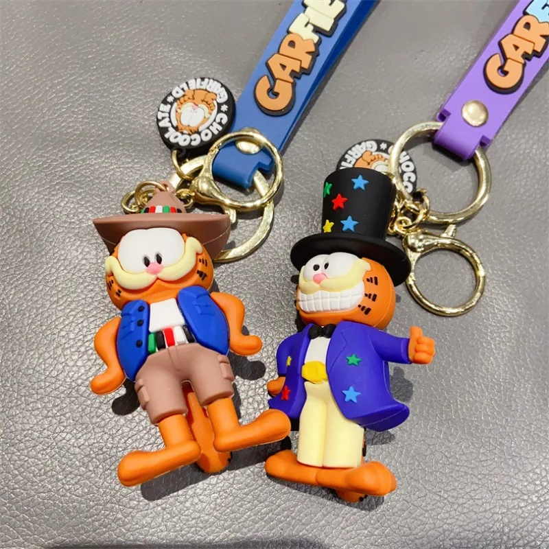 

New Cute Cartoon Garfields Keychain Exquisite and Bizarre Keychain Pendant Couple Book Charter Key Pendant Birthday Gift