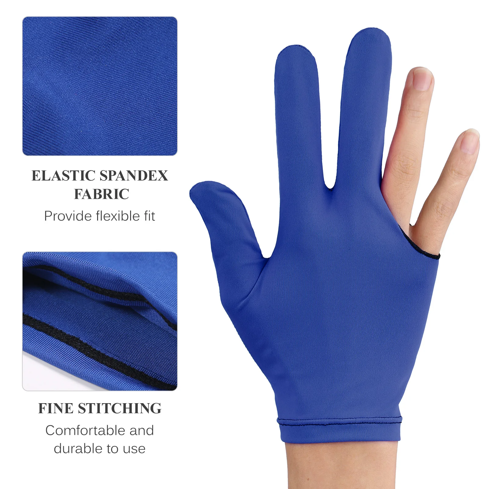 6 قطع من قفازات البلياردو المرنة المفتوحة لليد اليسرى واليد اليمنى #3