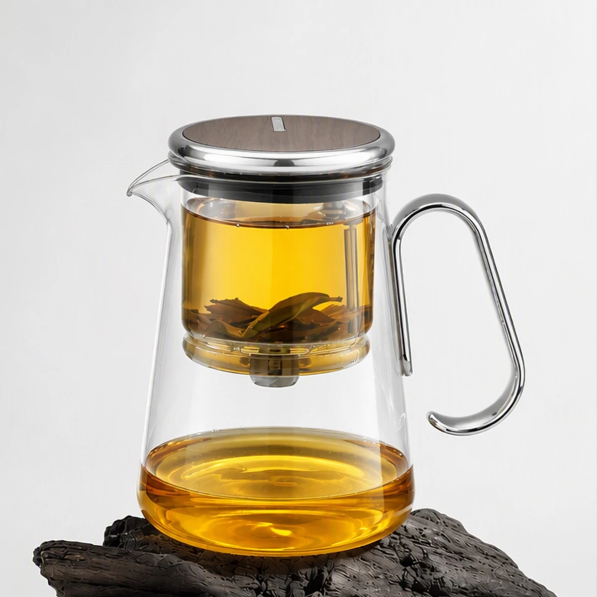 Bonston-Integrated Teapot with Glass Filter, Tea Maker,Magnetic switch tea maker, 700ml (23.67oz)