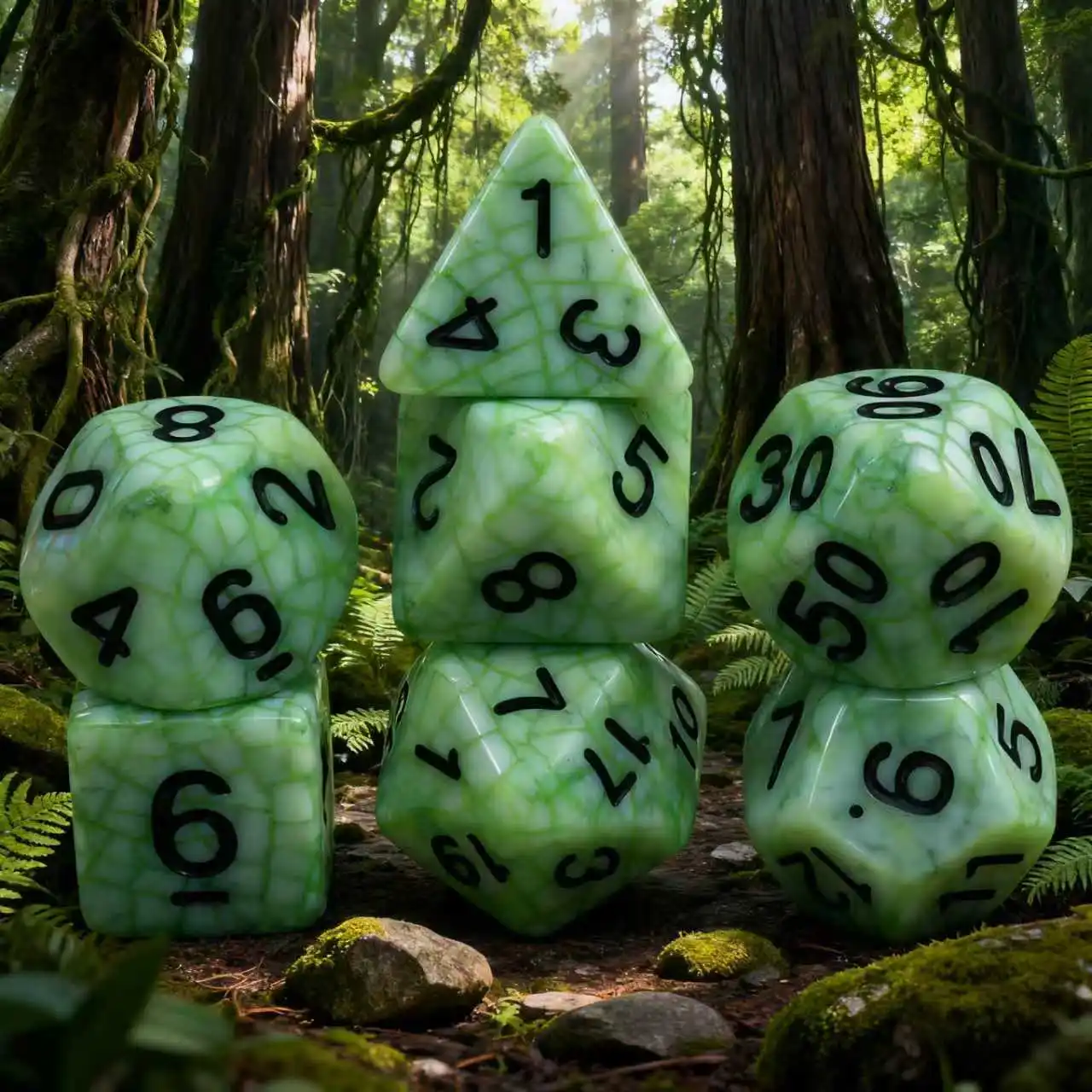 7-Piece Polyhedral Grid-Patterned Board Game Dice - Ideal Holiday Gift for Families (Halloween & Christmas) with Carry Bag