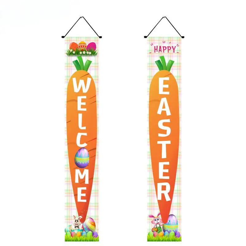 Easter Couplet Banner Banner, Holiday Party Decoration, Egg Bunny Door Curtain, Atmosphere Scene Layout, Decoration Supplies