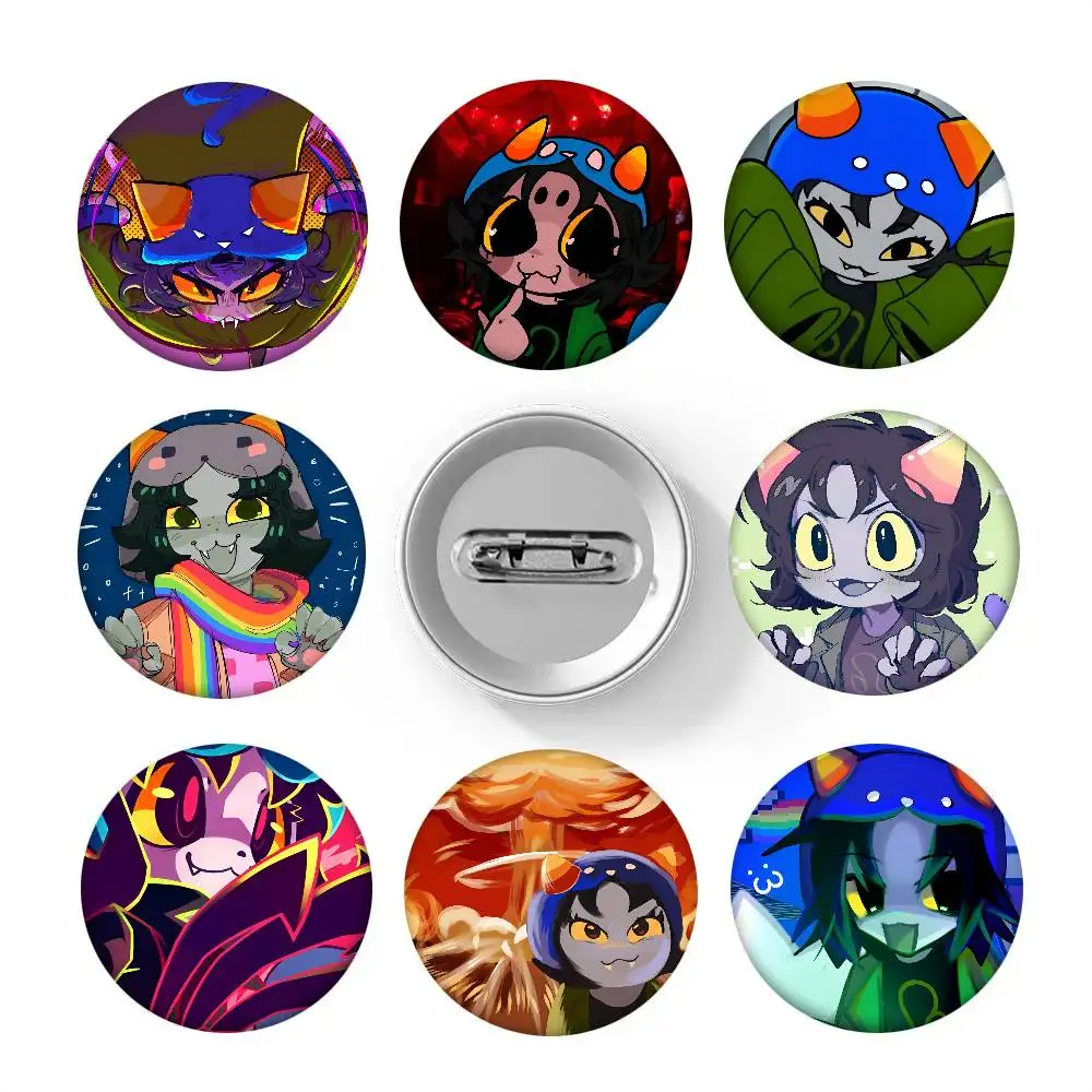 Funny Game MSPA Nepeta Leijon Round Badge Lapel Pin Backpack Clothing Jewelry Accessories Gift Brooch