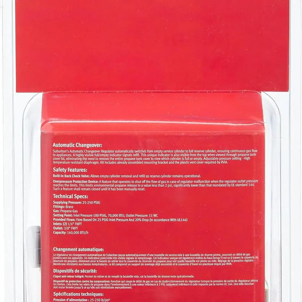 منظم التحول التلقائي Suburban LP-R924 لتحويل إمداد غاز البروبان الآمن والمريح في RV أو متنقلك #3