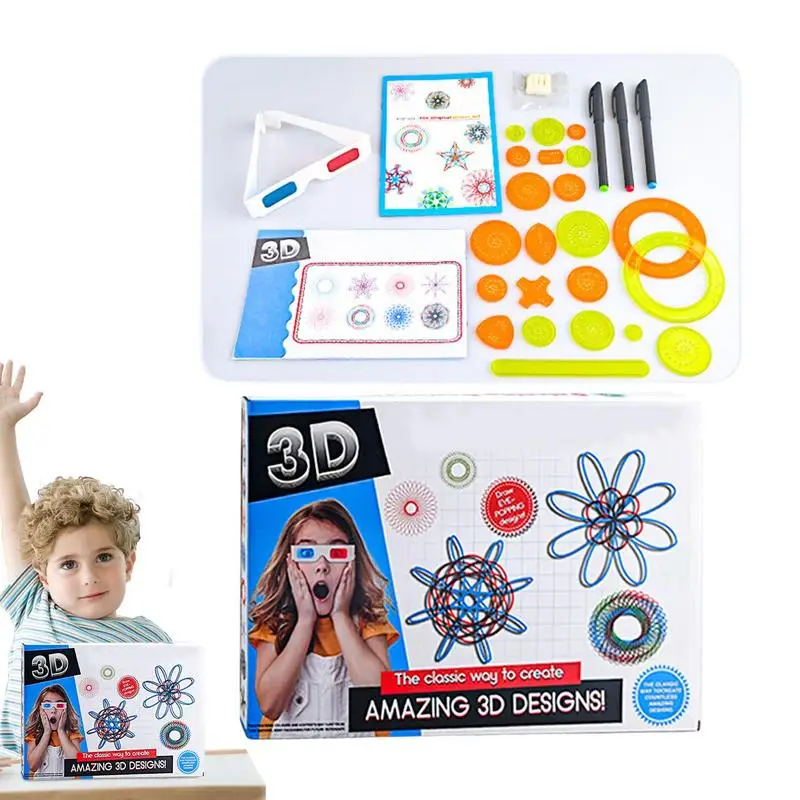 

Spiral Art 3D Spiral Doodle Pad Creative Painting Template Toy Multi-functional Paper Craft Supplies for Table Home School